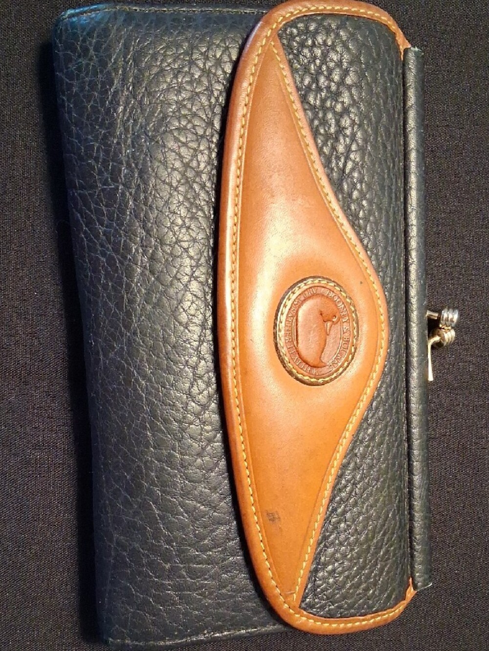 Dooney & Bourke Black and Brown Pebbled Leather Satchel with Wallet - Picture 10 of 16
